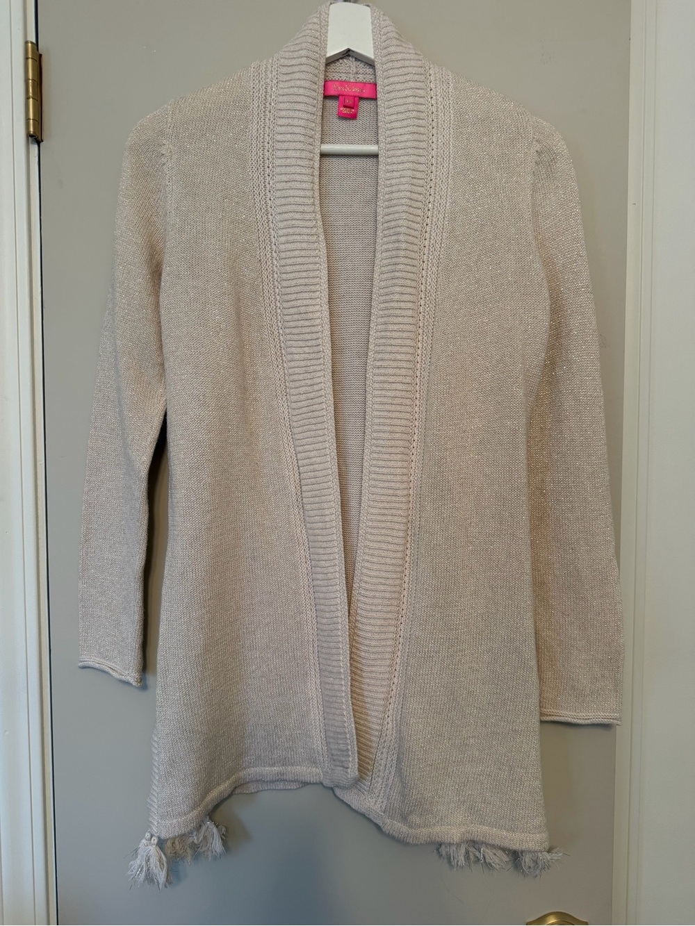 Lilly Pulitzer Cardigan Sweater Gold Metallic